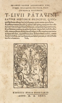 Lot 251 - Livy. En Amice Lector, 1532