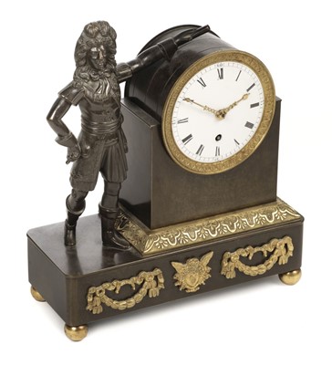 Lot 342 - Regency Clock. A bronze and ormolu clock by Baetens, Soho, London