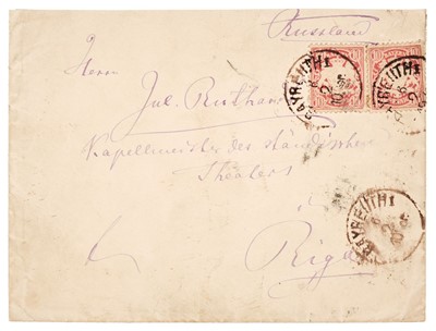 Lot 979 - Wagner (Richard, 1813-1883).  Fine Autograph Envelope addressed in Wagner's hand, February 1897