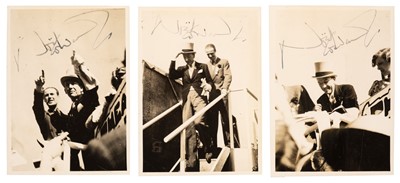 Lot 918 - Coward (Noel, 1899-1973). A series of three, apparently unpublished, photographs of Noel Coward