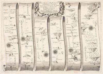 Lot 125 - Ogilby (John). A collection of 9 road maps, 1675 or later