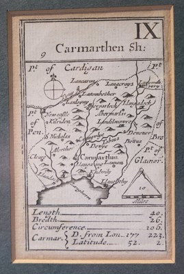 Lot 128 - Playing Card Maps. Morden (Robert), Cardigan Sh. & Carmarthen Sh. 1676 - 1733
