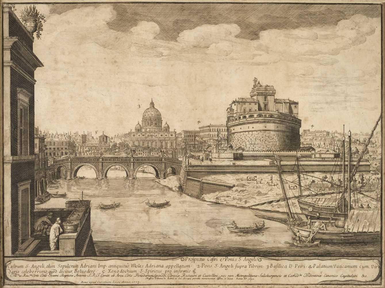 Lot 180 - Cruyl (Lievin). Prospectus Castri et Pontis S. Angeli, Carlo Lossi, 1773
