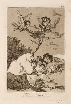 Lot 13 - Goya (Francisco de, 1746-1828) Los Caprichos, 1799, the complete set of 80 etchings, FIRST EDITION