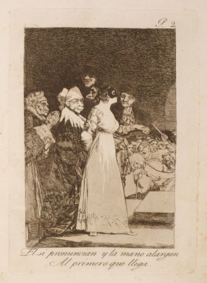 Lot 13 - Goya (Francisco de, 1746-1828) Los Caprichos, 1799, the complete set of 80 etchings, FIRST EDITION