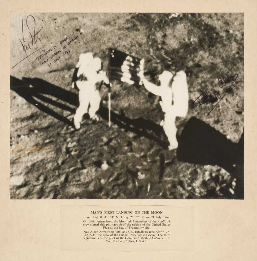 908 - Apollo 11. Man’s First Landing on the Moon Photograph Signed, 20 July 1969