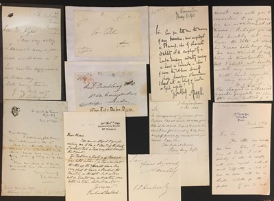 Lot 978 - Victorian Autographs. An assorted collection of approximately 100 autograph letters and signatures