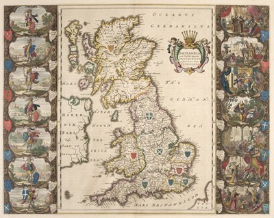 Lot 75 - British Isles. Blaeu (Johannes), Britannia prout divisa suit temporibis Anglo-Saxonum..., 1662