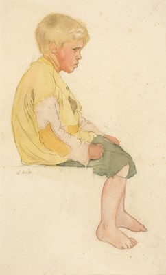 Lot 296 - Hale (Kathleen, 1898-2000). Portrait of a seated and sad ragged little boy, 1920, & another similar