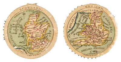 Lot 99 - Cartographic curiosity. Miller (R.). Needle wheels with maps of the Home Nations, circa 1820