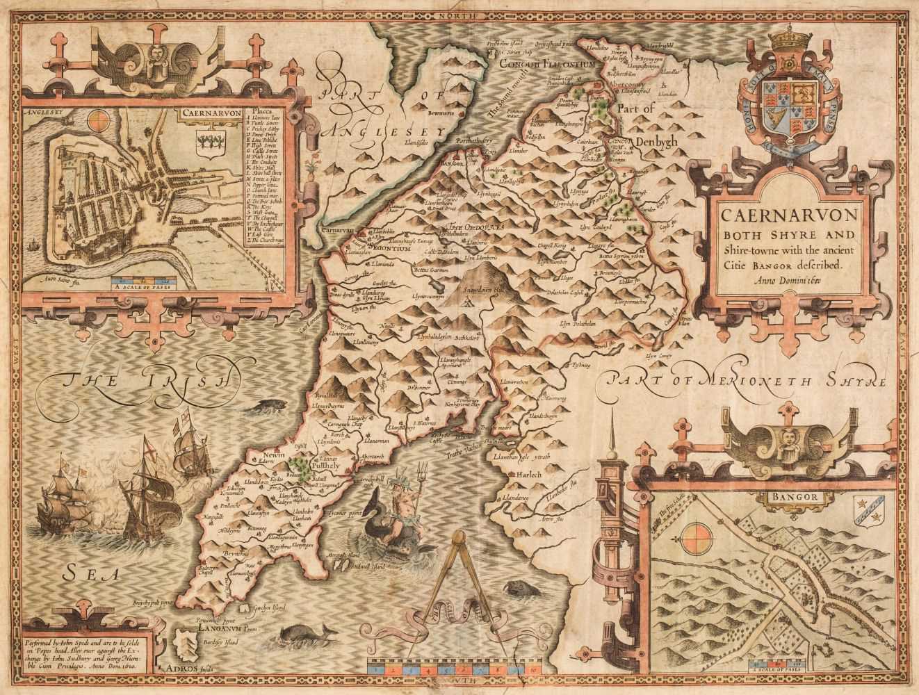 Lot 163 - Wales. Speed (John), Caernarvon Both Shyre and Shire-towne..., circa 1627
