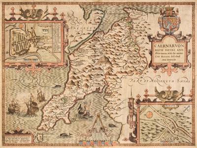 Lot 93 - Wales. Speed (John), Caernarvon Both Shyre and Shire-towne..., circa 1627