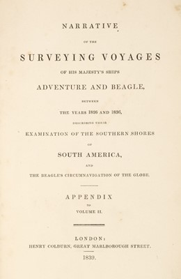 Lot 8 - Darwin (Charles). Narrative of Adventure and Beagle, Appendix to Volume 2 only, 1839 and others
