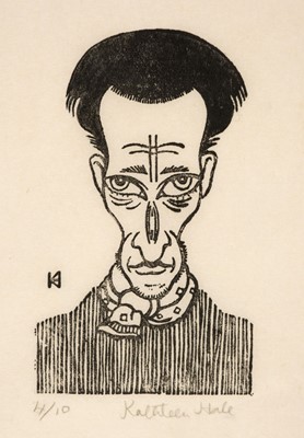 Lot 294 - Hale (Kathleen, 1898-2000). My First Love, circa 1921, linocut portrait of Frank Potter, & others