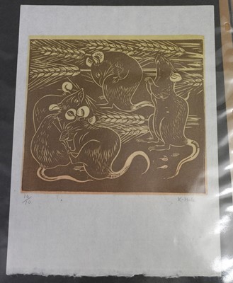 Lot 294 - Hale (Kathleen, 1898-2000). My First Love, circa 1921, linocut portrait of Frank Potter, & others
