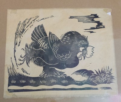Lot 294 - Hale (Kathleen, 1898-2000). My First Love, circa 1921, linocut portrait of Frank Potter, & others