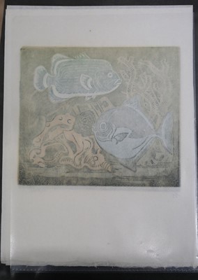 Lot 294 - Hale (Kathleen, 1898-2000). My First Love, circa 1921, linocut portrait of Frank Potter, & others