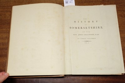 Lot 51 - Collinson (John). The History and Antiquities of the County of Somerset, 3 vols., 1791