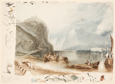 Lot 175 - Stanfield (William Clarkson, 1793-1867). Vessels Anchored Inshore/A Lake Landscape