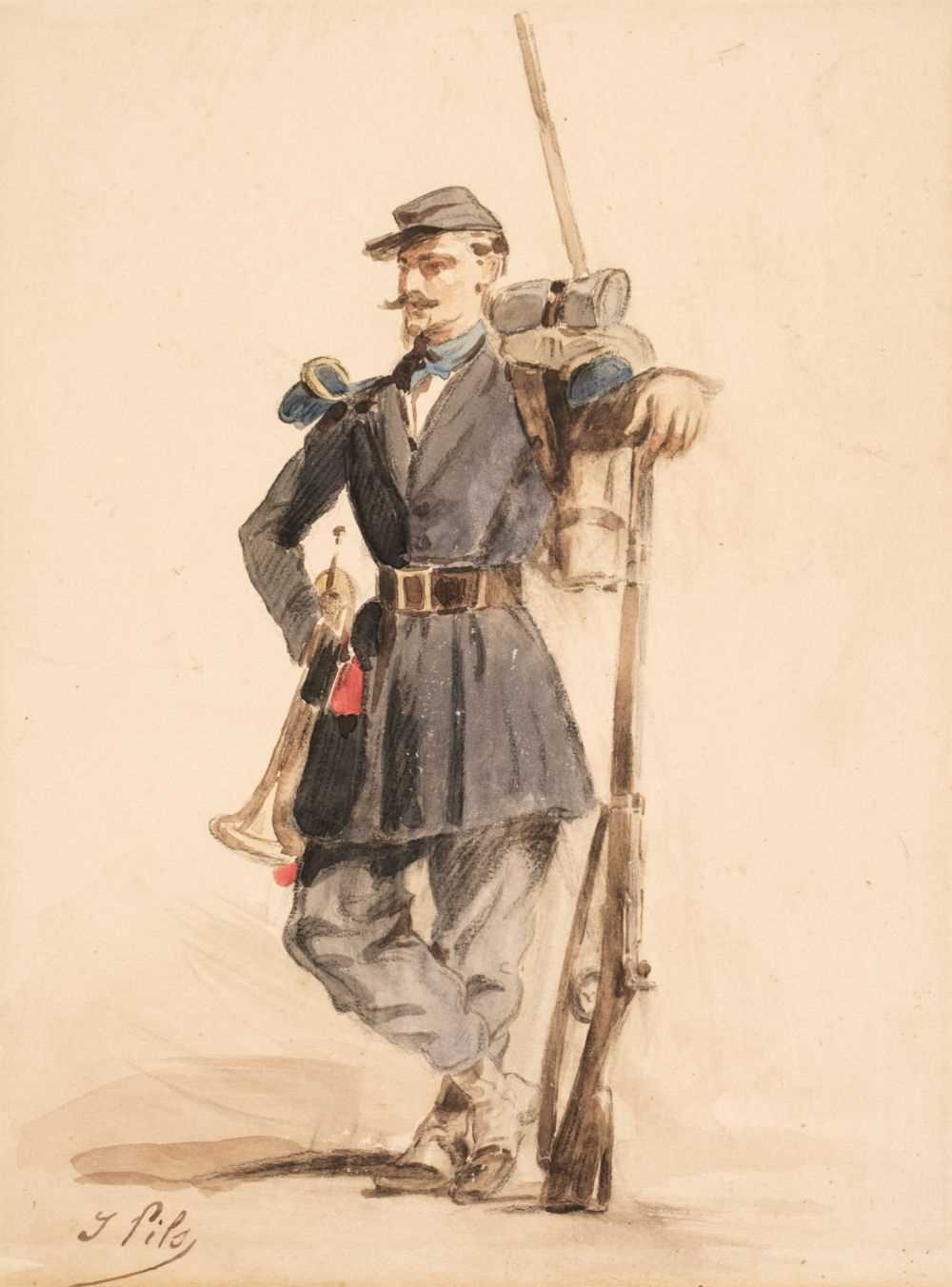 Lot 170 - Pils (Isidore, 1813-1875). Rifleman with a Bugle