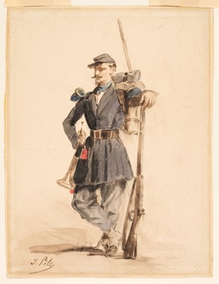 Lot 170 - Pils (Isidore, 1813-1875). Rifleman with a Bugle
