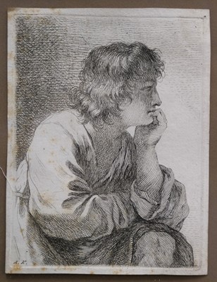 Lot 52 - Kauffman, Angelika (1741-1807). A Young Man Musing, etching, 1762