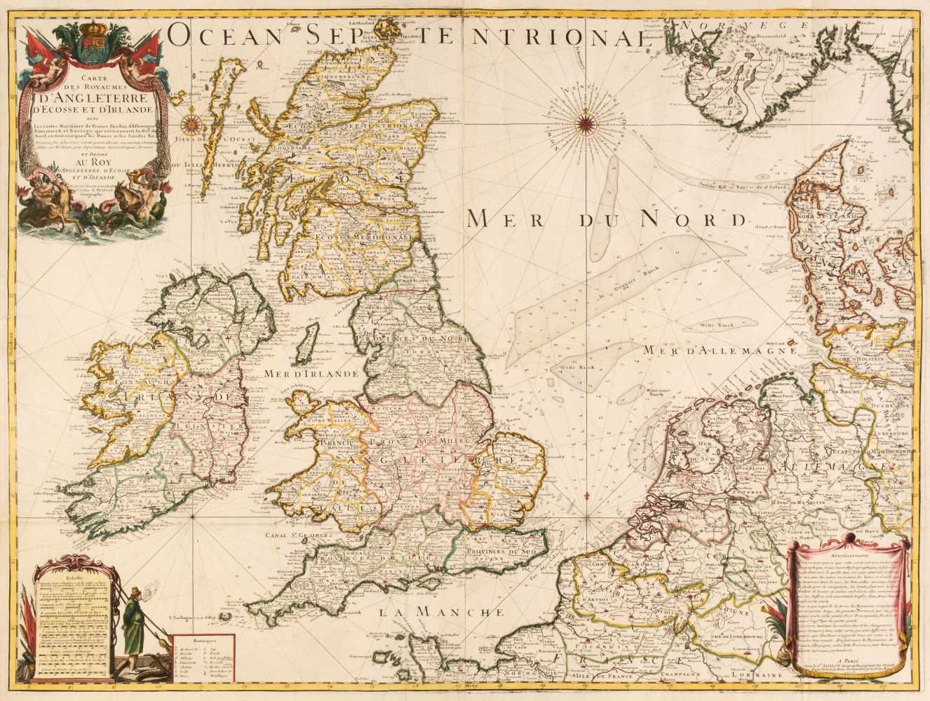 Lot 94 - British Isles. Inselin (C.), Carte des Royaumes D'Angleterre, D'Ecosse..., Paris, 1715