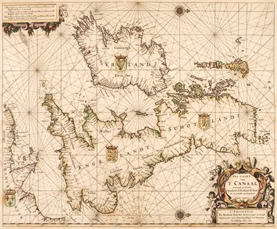 Lot 93 - British Isles. Doncker (H.),  Pas-Caart van 't Canaal, Vertoonende in 't Geheel Engelant.., 1665