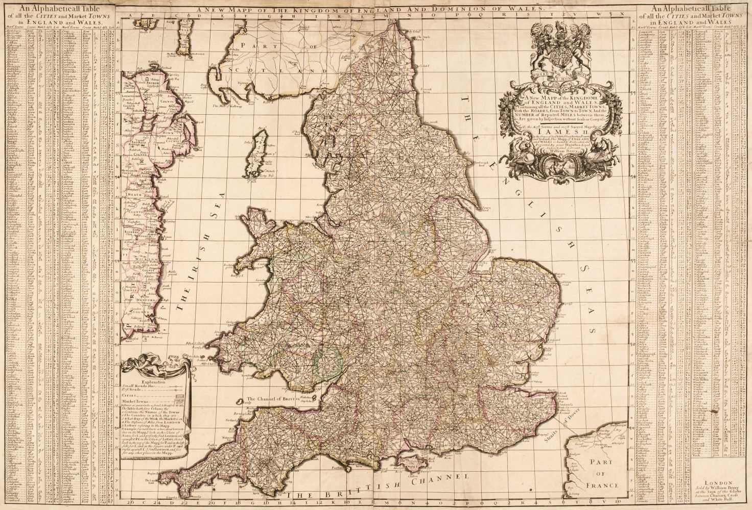 Lot 108 - England & Wales. Berry (William). A New Mapp of the Kingdome of England and Wales..., 1685