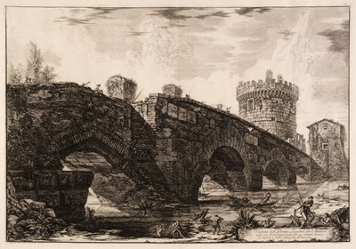 Lot 69 - Piranesi (Giovanni Battista, 1720-1788). The Ponte Lucano from Vedute di Roma, 1763, etching