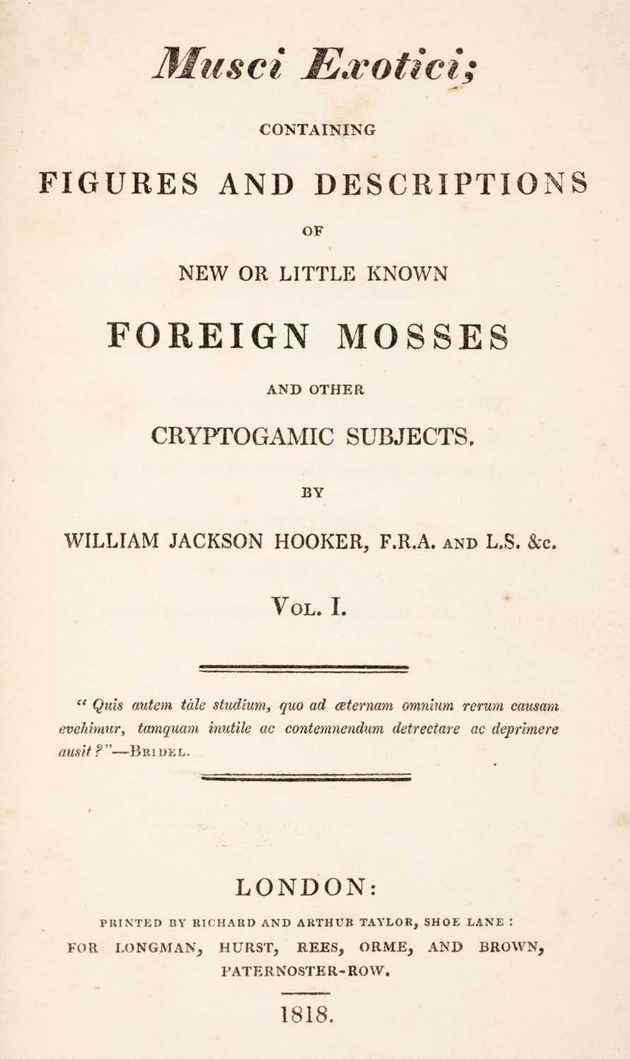 Lot 81 - Hooker (William Jackson). Musci Exotici, 2 vols., 1st ed., 1818-20