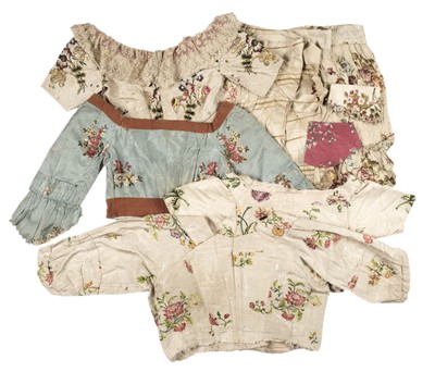 Lot 535 - Bodices. A collection of bodices of 18th century Spitalfields silk