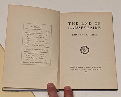 Lot 382 - Keynes (John Maynard). The End of Laissez-Faire, 1st edition, 1926