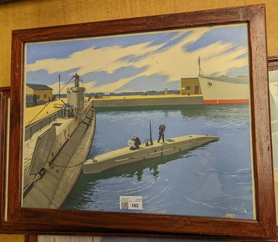 Lot 182 - Gray (Walter, 20th century). Six watercolours of maritime scenes, circa 1945