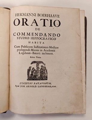 Lot 303 - Boerhaave (Hermann). Oratio de Commendando Studio Hippocratico, 1721