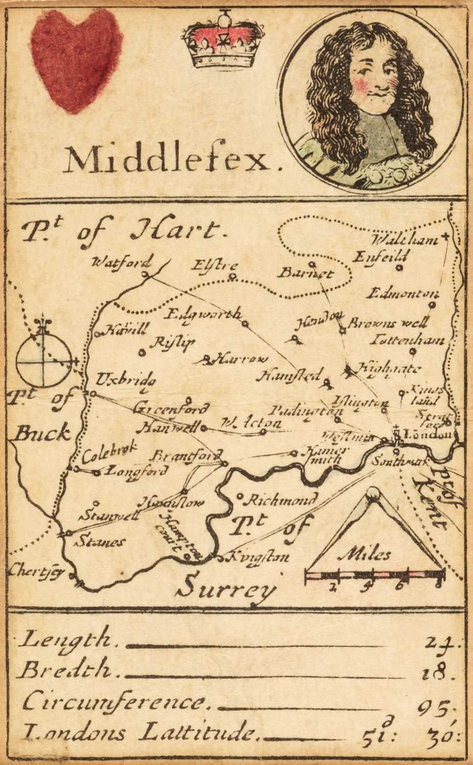 Lot 125 - Middlesex. Morden (Robert), Playing card map, circa 1676