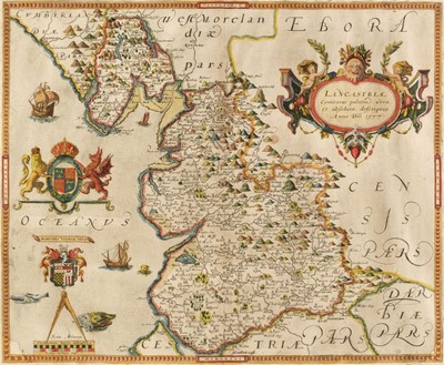 Lot 118 - Lancashire. Saxton (Christopher), Lancastriae Comitatus palatin vera et absoluta..., 1579
