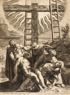 Lot 75 - Sadeler (Aegidius, 1570-1629). Descent from the Cross, after Tintoretto, circa 1600