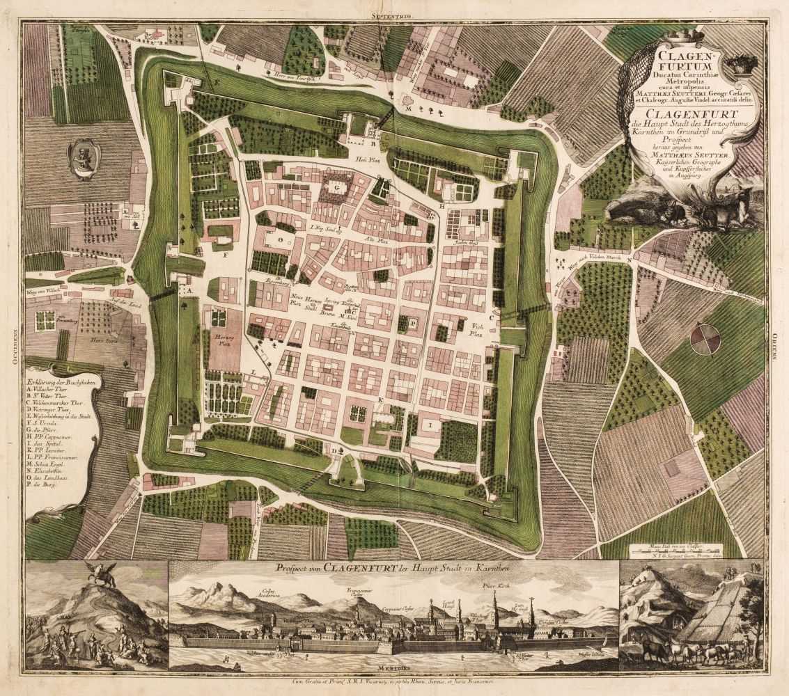 Lot 144 - Seutter (Matthaus). Clagenfurtum Ducatus Carinthiae Metropolis..., Augsburg, circa 1740