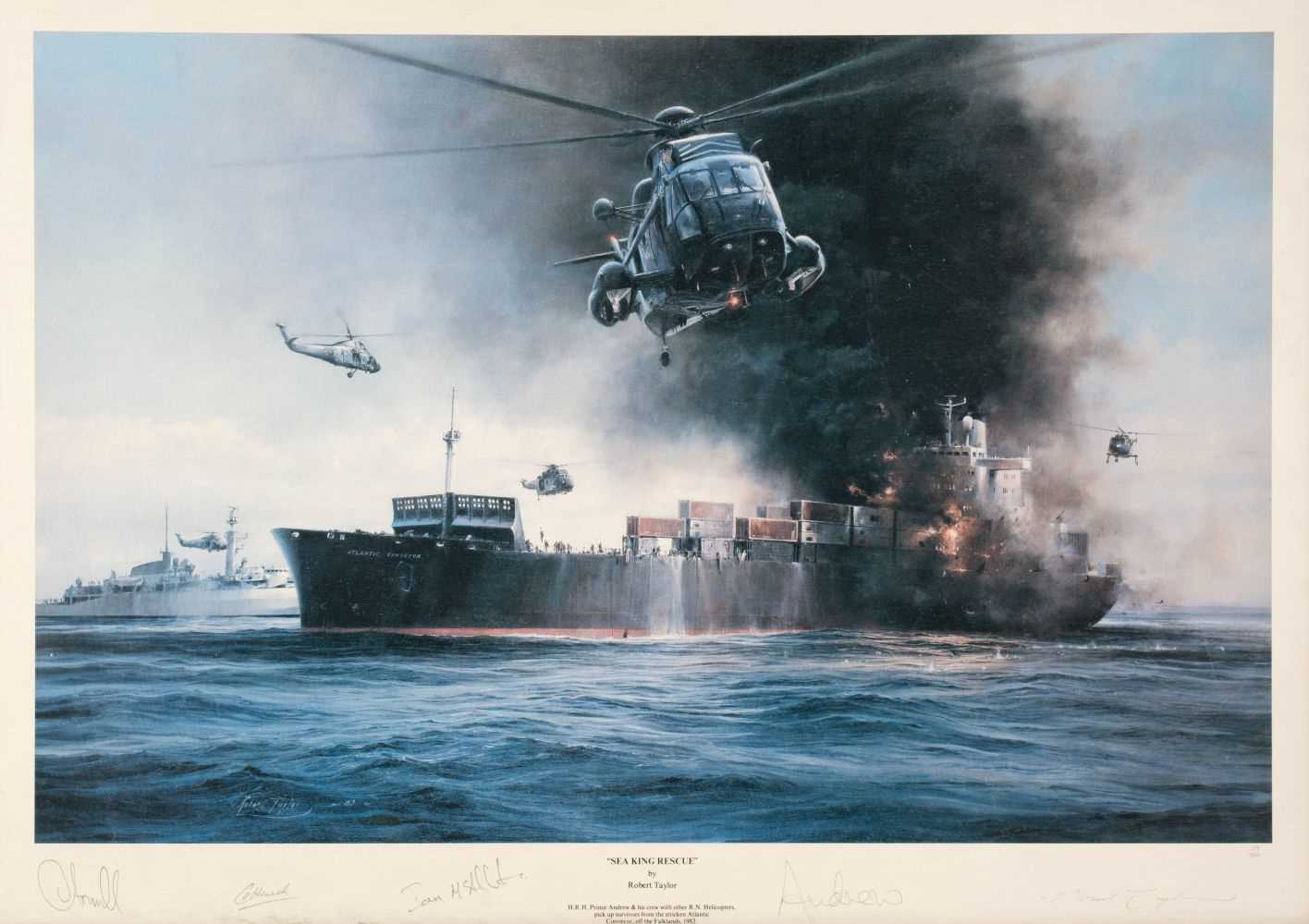 Lot 173 - Aviation Print. "Sea King Rescue" by Robert Taylor