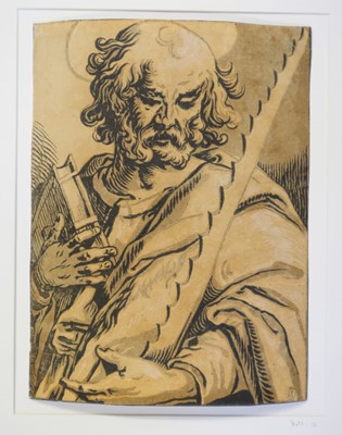 Lot 35 - Businck (Ludolph). Saint Simon, 1623-29, chiaroscuro woodcut, and 7 chiaroscuro woodcuts