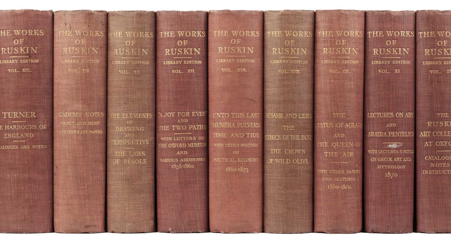 Ruskin Library Lot 363 - The Works of John Ruskin (Library Edition),