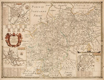 Lot 166 - Warwickshire & Leicestershire. Saxton (C. and Lea P.), Warwick and Leicestershires..., circa 1693
