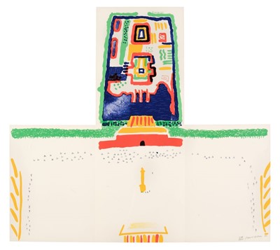 Lot 225 - Hockney (David, 1937-). Red Square and The Forbidden City, 1982, colour lithograph