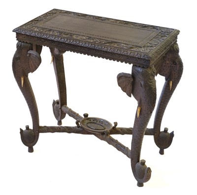 Lot 491 - Indian Hardwood Table. A fine Indian carved hardwood side table, circa 1890-1900