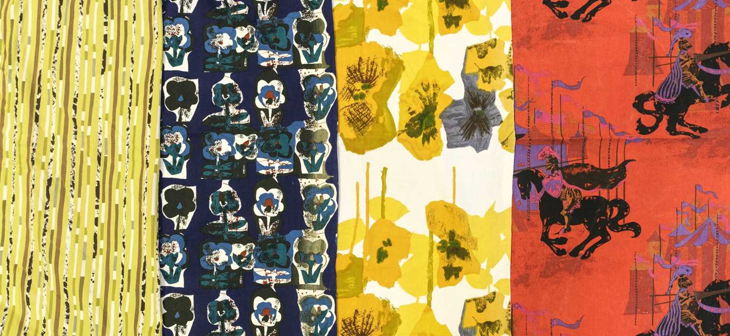 Lot 540 - Carter (Howard). A pair of curtains made of Pansies fabric, designed 1962 for Heals, & others
