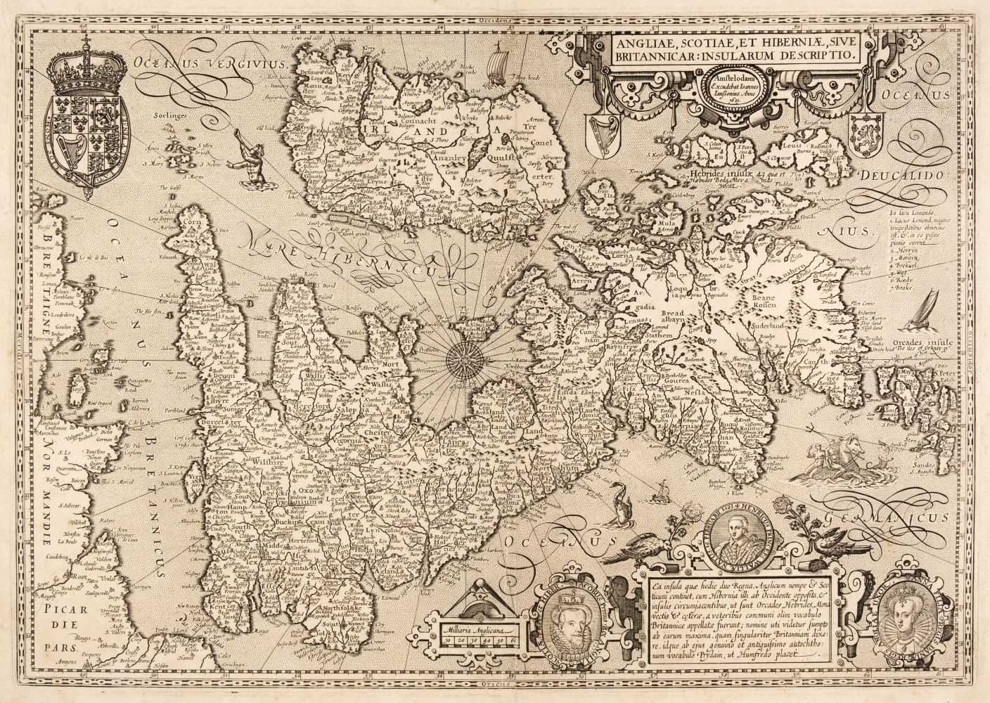 Lot 95 - British Isles. Jansson (Jan), Angliae, Scotiae, et Hiberniae sive Britannicar Insularum..., 1621