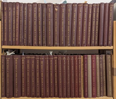 Lot 221 - British School at Athens. The Annual..., vols. 1-3, 5-28, 30-31, 33-39, 41-55, 57-69, 71-108, and 110-112,  1895-2017