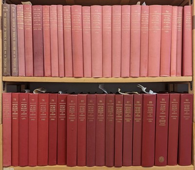 Lot 221 - British School at Athens. The Annual..., vols. 1-3, 5-28, 30-31, 33-39, 41-55, 57-69, 71-108, and 110-112,  1895-2017