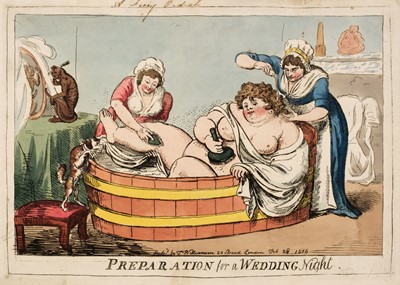 Lot 162 - Caricatures. Cruikshank (Isaac), Preparation for  Wedding Night, T. Williamson, 1803